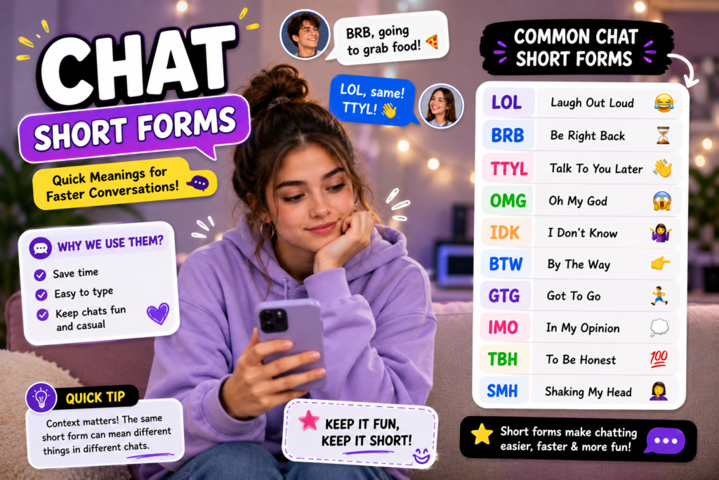 Chat Short Forms: The Complete Guide to Common Texting Abbreviations